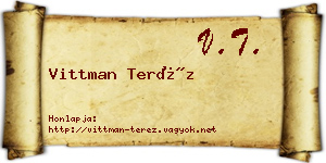 Vittman Teréz névjegykártya